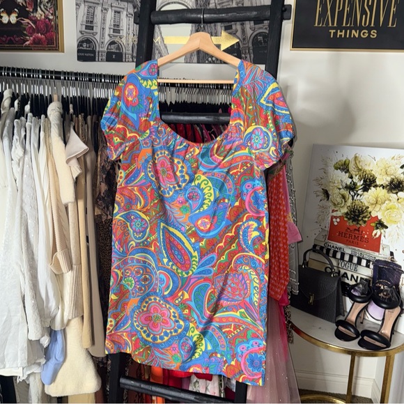 Vintage Tibi New York Silk Paisley Scoop Neck Mini Dress Womens Size 4 EUC - Picture 6 of 8